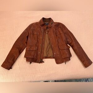 Ralph Lauren Leather Jacket Women’s Good Condition Size 8 *pls see measurements